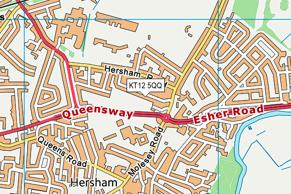 KT12 5QQ map - OS VectorMap District (Ordnance Survey) KT12 5QQ map - OS VectorMap District (Ordnance Survey)