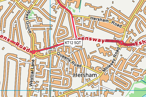 KT12 5QT map - OS VectorMap District (Ordnance Survey) KT12 5QT map - OS VectorMap District (Ordnance Survey)