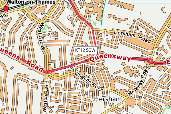 KT12 5QW map - OS VectorMap District (Ordnance Survey) KT12 5QW map - OS VectorMap District (Ordnance Survey)