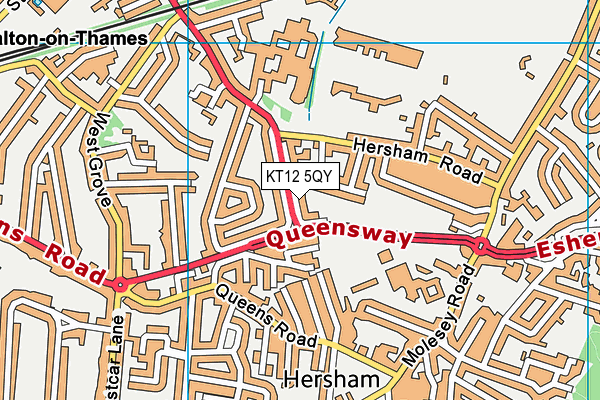 KT12 5QY map - OS VectorMap District (Ordnance Survey) KT12 5QY map - OS VectorMap District (Ordnance Survey)