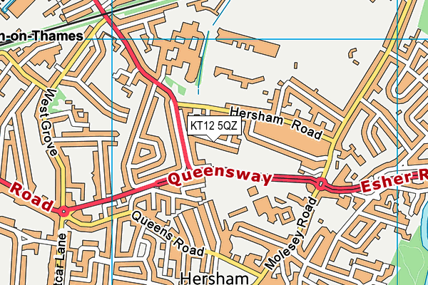 KT12 5QZ map - OS VectorMap District (Ordnance Survey)