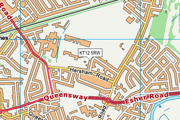 KT12 5RW map - OS VectorMap District (Ordnance Survey) KT12 5RW map - OS VectorMap District (Ordnance Survey)