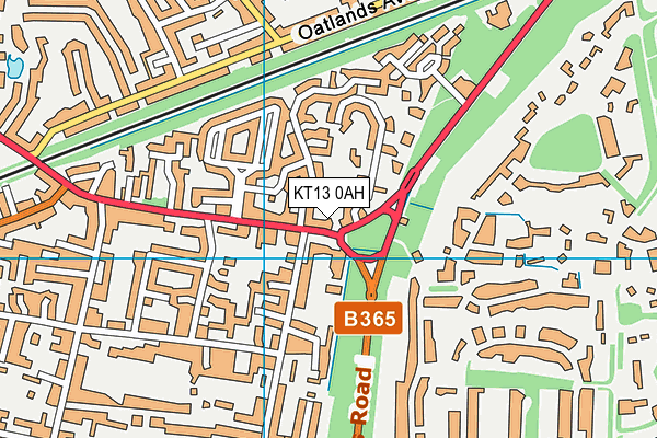 KT13 0AH map - OS VectorMap District (Ordnance Survey) KT13 0AH map - OS VectorMap District (Ordnance Survey)