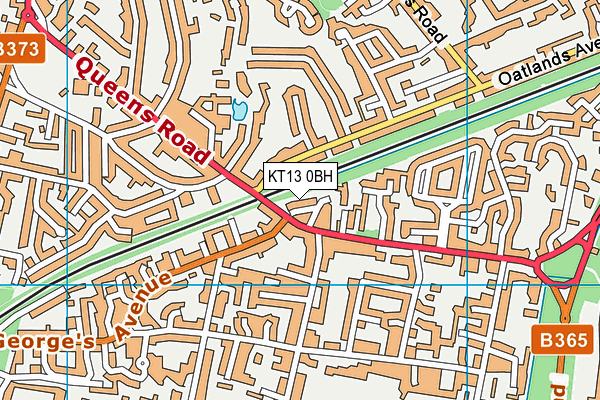 KT13 0BH map - OS VectorMap District (Ordnance Survey) KT13 0BH map - OS VectorMap District (Ordnance Survey)