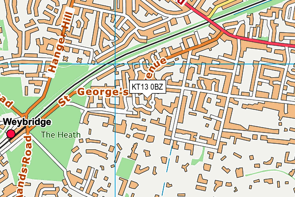 KT13 0BZ map - OS VectorMap District (Ordnance Survey) KT13 0BZ map - OS VectorMap District (Ordnance Survey)