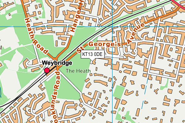 KT13 0DE map - OS VectorMap District (Ordnance Survey)