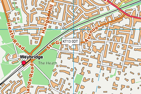 KT13 0DT map - OS VectorMap District (Ordnance Survey) KT13 0DT map - OS VectorMap District (Ordnance Survey)