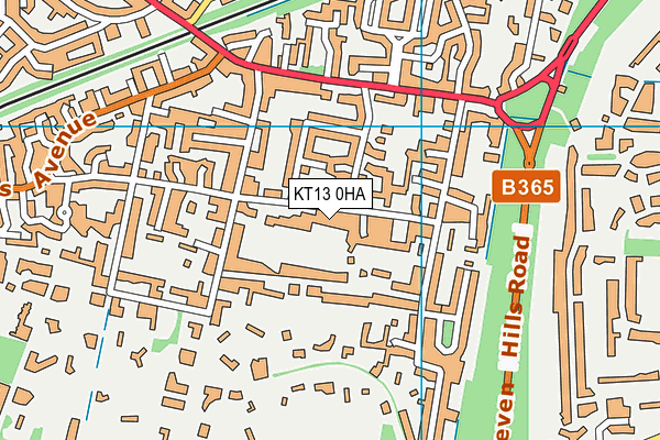 KT13 0HA map - OS VectorMap District (Ordnance Survey) KT13 0HA map - OS VectorMap District (Ordnance Survey)