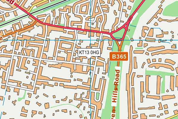 KT13 0HG map - OS VectorMap District (Ordnance Survey) KT13 0HG map - OS VectorMap District (Ordnance Survey)