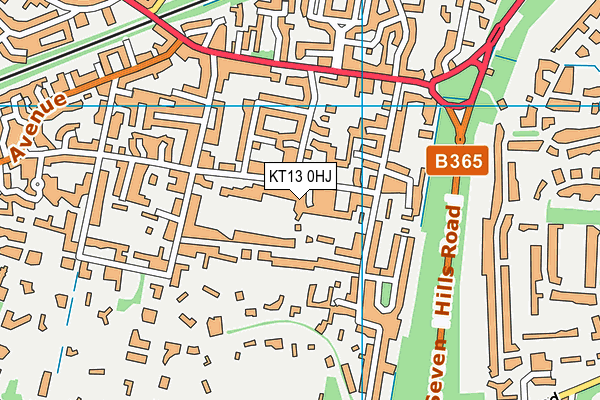 KT13 0HJ map - OS VectorMap District (Ordnance Survey) KT13 0HJ map - OS VectorMap District (Ordnance Survey)