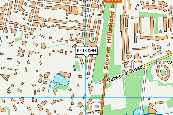 KT13 0HN map - OS VectorMap District (Ordnance Survey) KT13 0HN map - OS VectorMap District (Ordnance Survey)