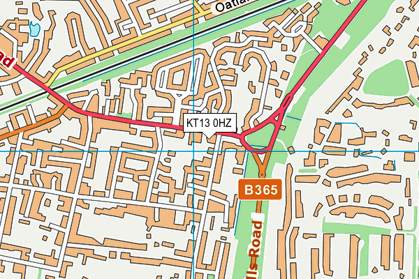 KT13 0HZ map - OS VectorMap District (Ordnance Survey)