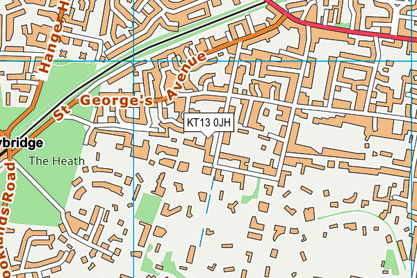 KT13 0JH map - OS VectorMap District (Ordnance Survey) KT13 0JH map - OS VectorMap District (Ordnance Survey)