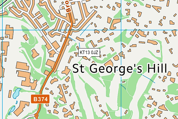 KT13 0JZ map - OS VectorMap District (Ordnance Survey) KT13 0JZ map - OS VectorMap District (Ordnance Survey)