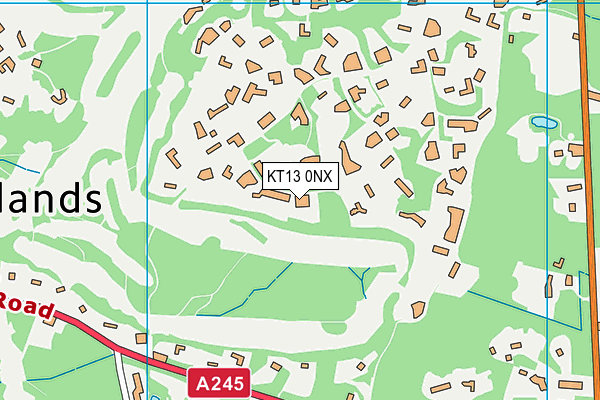 KT13 0NX map - OS VectorMap District (Ordnance Survey) KT13 0NX map - OS VectorMap District (Ordnance Survey)