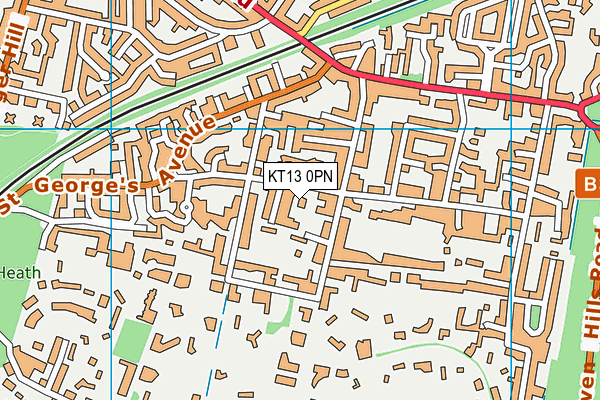 KT13 0PN map - OS VectorMap District (Ordnance Survey) KT13 0PN map - OS VectorMap District (Ordnance Survey)