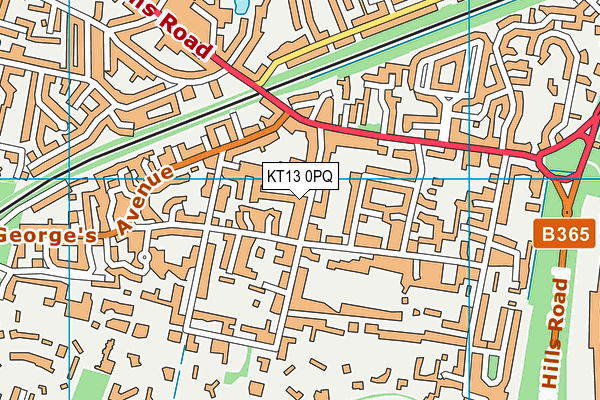KT13 0PQ map - OS VectorMap District (Ordnance Survey) KT13 0PQ map - OS VectorMap District (Ordnance Survey)