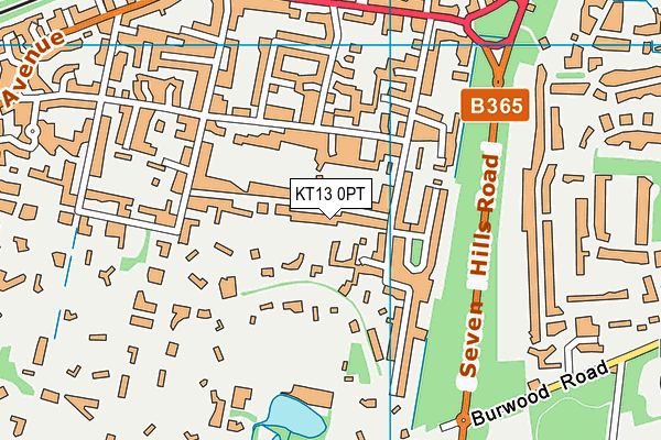 KT13 0PT map - OS VectorMap District (Ordnance Survey) KT13 0PT map - OS VectorMap District (Ordnance Survey)