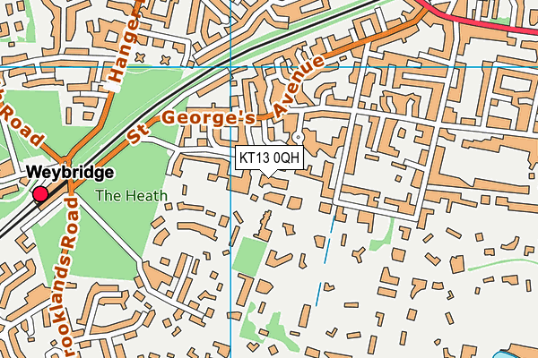 KT13 0QH map - OS VectorMap District (Ordnance Survey) KT13 0QH map - OS VectorMap District (Ordnance Survey)