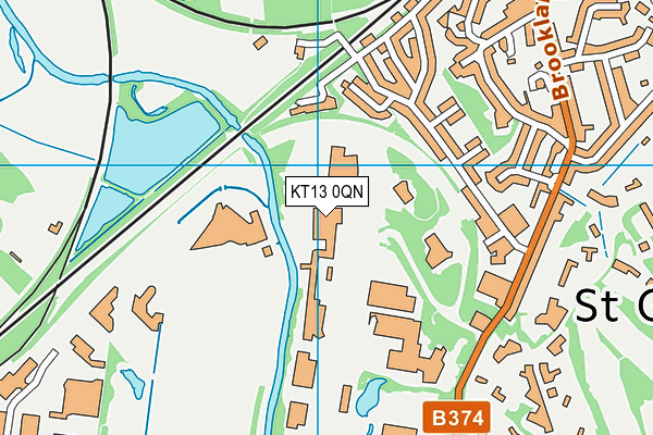 KT13 0QN map - OS VectorMap District (Ordnance Survey) KT13 0QN map - OS VectorMap District (Ordnance Survey)