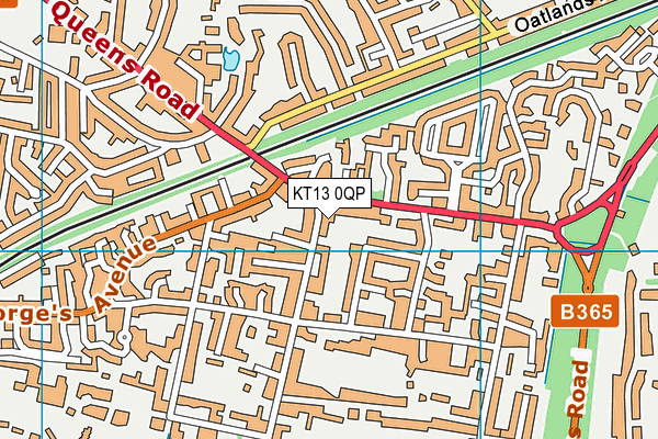 KT13 0QP map - OS VectorMap District (Ordnance Survey) KT13 0QP map - OS VectorMap District (Ordnance Survey)