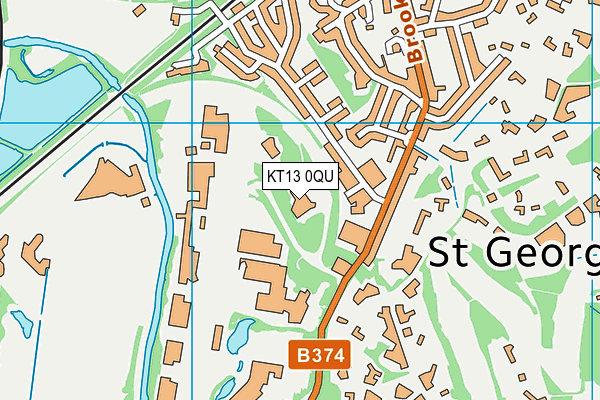 KT13 0QU map - OS VectorMap District (Ordnance Survey) KT13 0QU map - OS VectorMap District (Ordnance Survey)