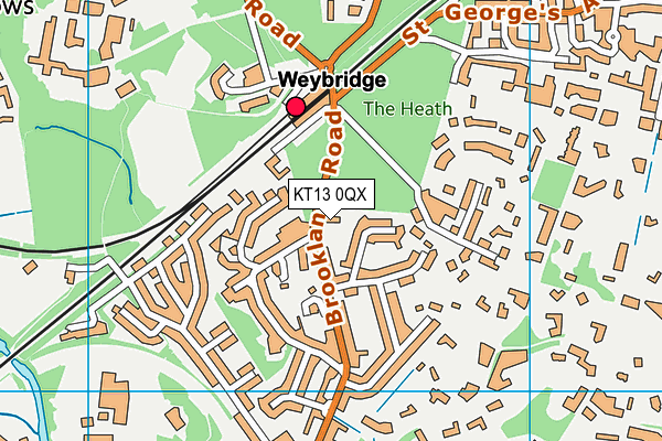 KT13 0QX map - OS VectorMap District (Ordnance Survey) KT13 0QX map - OS VectorMap District (Ordnance Survey)
