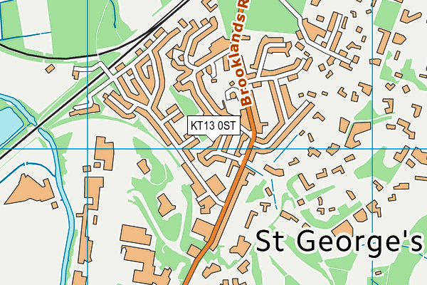 KT13 0ST map - OS VectorMap District (Ordnance Survey) KT13 0ST map - OS VectorMap District (Ordnance Survey)