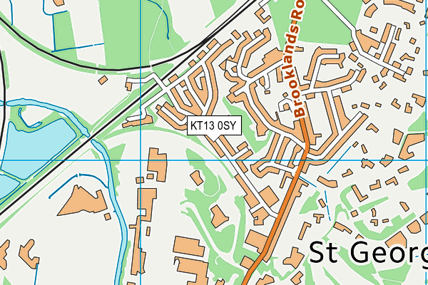 KT13 0SY map - OS VectorMap District (Ordnance Survey) KT13 0SY map - OS VectorMap District (Ordnance Survey)