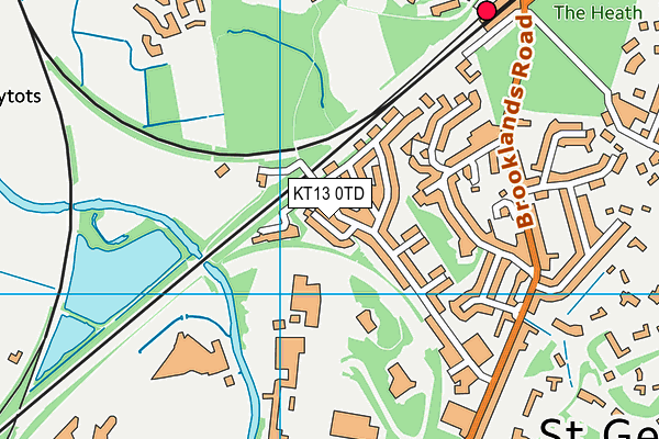 KT13 0TD map - OS VectorMap District (Ordnance Survey) KT13 0TD map - OS VectorMap District (Ordnance Survey)