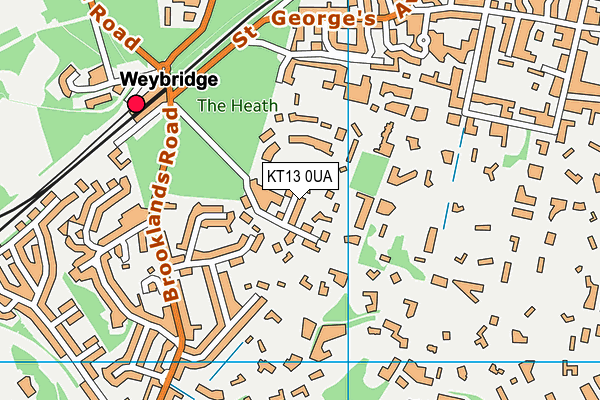 KT13 0UA map - OS VectorMap District (Ordnance Survey)