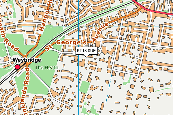 KT13 0UE map - OS VectorMap District (Ordnance Survey) KT13 0UE map - OS VectorMap District (Ordnance Survey)