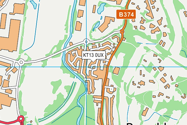 KT13 0UX map - OS VectorMap District (Ordnance Survey) KT13 0UX map - OS VectorMap District (Ordnance Survey)