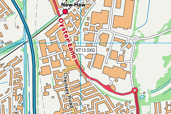 KT13 0XG map - OS VectorMap District (Ordnance Survey)