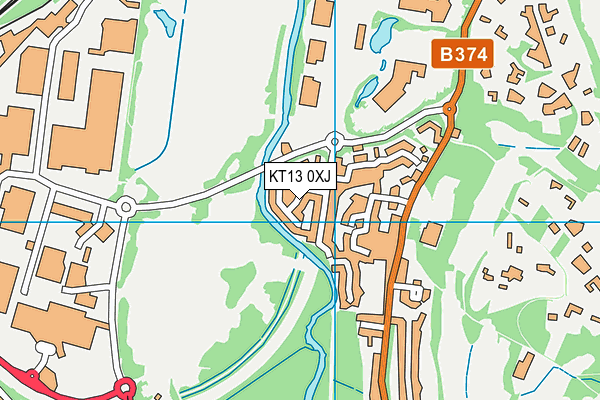 KT13 0XJ map - OS VectorMap District (Ordnance Survey) KT13 0XJ map - OS VectorMap District (Ordnance Survey)