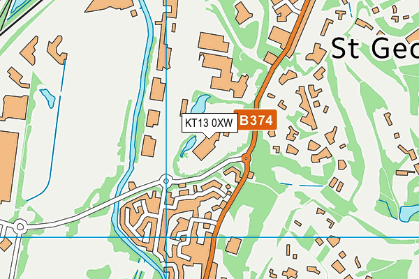 KT13 0XW map - OS VectorMap District (Ordnance Survey) KT13 0XW map - OS VectorMap District (Ordnance Survey)
