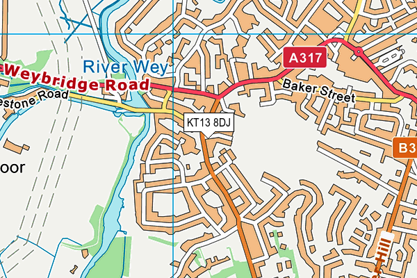 KT13 8DJ map - OS VectorMap District (Ordnance Survey) KT13 8DJ map - OS VectorMap District (Ordnance Survey)