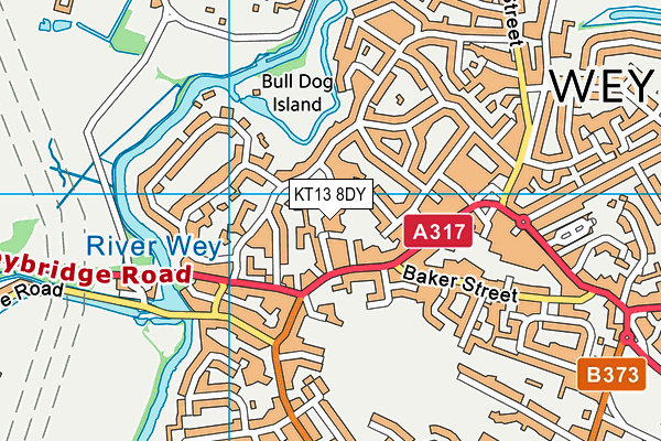 KT13 8DY map - OS VectorMap District (Ordnance Survey) KT13 8DY map - OS VectorMap District (Ordnance Survey)