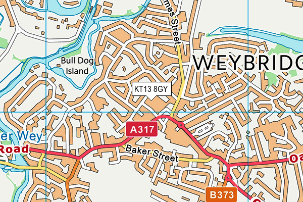 KT13 8GY map - OS VectorMap District (Ordnance Survey) KT13 8GY map - OS VectorMap District (Ordnance Survey)