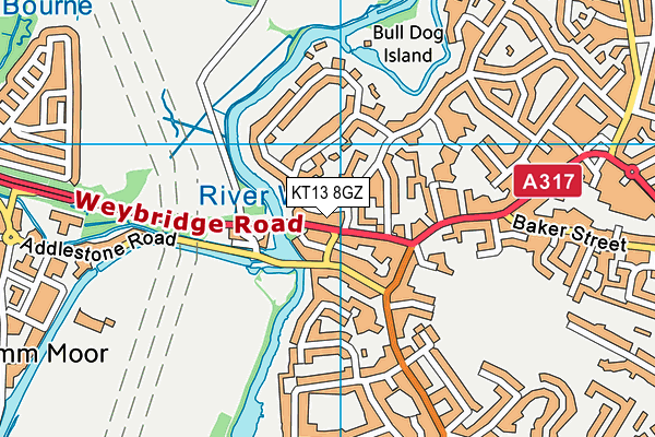 KT13 8GZ map - OS VectorMap District (Ordnance Survey) KT13 8GZ map - OS VectorMap District (Ordnance Survey)