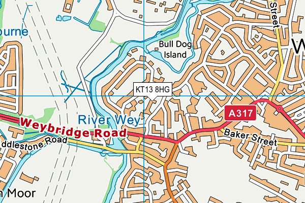 KT13 8HG map - OS VectorMap District (Ordnance Survey) KT13 8HG map - OS VectorMap District (Ordnance Survey)