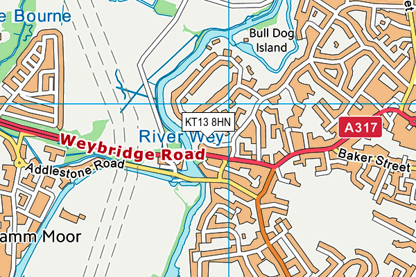 KT13 8HN map - OS VectorMap District (Ordnance Survey) KT13 8HN map - OS VectorMap District (Ordnance Survey)