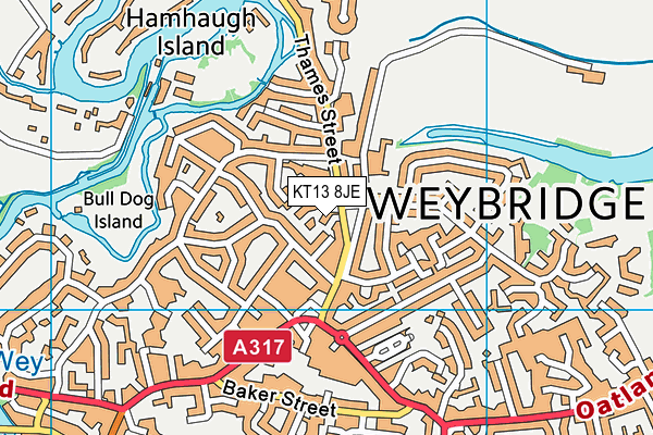 KT13 8JE map - OS VectorMap District (Ordnance Survey) KT13 8JE map - OS VectorMap District (Ordnance Survey)