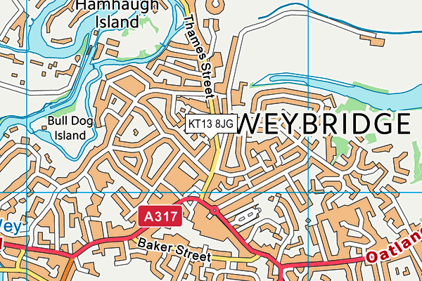 KT13 8JG map - OS VectorMap District (Ordnance Survey) KT13 8JG map - OS VectorMap District (Ordnance Survey)