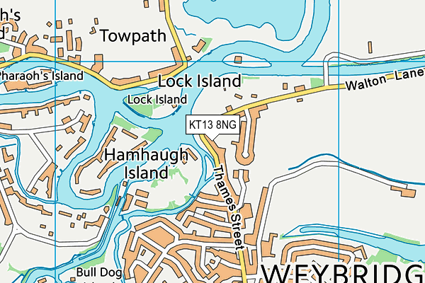 KT13 8NG map - OS VectorMap District (Ordnance Survey) KT13 8NG map - OS VectorMap District (Ordnance Survey)
