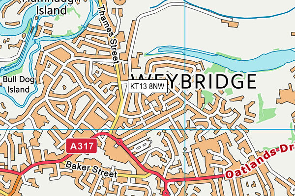 KT13 8NW map - OS VectorMap District (Ordnance Survey) KT13 8NW map - OS VectorMap District (Ordnance Survey)