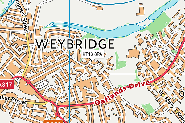 KT13 8PA map - OS VectorMap District (Ordnance Survey) KT13 8PA map - OS VectorMap District (Ordnance Survey)