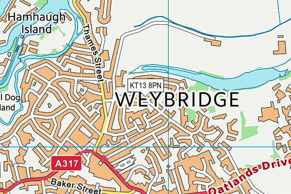 KT13 8PN map - OS VectorMap District (Ordnance Survey) KT13 8PN map - OS VectorMap District (Ordnance Survey)