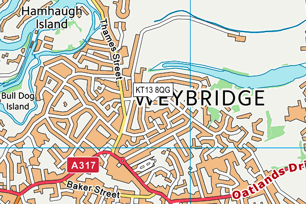 KT13 8QG map - OS VectorMap District (Ordnance Survey) KT13 8QG map - OS VectorMap District (Ordnance Survey)