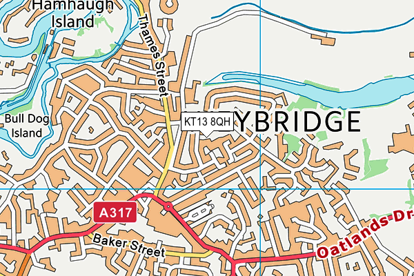 KT13 8QH map - OS VectorMap District (Ordnance Survey) KT13 8QH map - OS VectorMap District (Ordnance Survey)